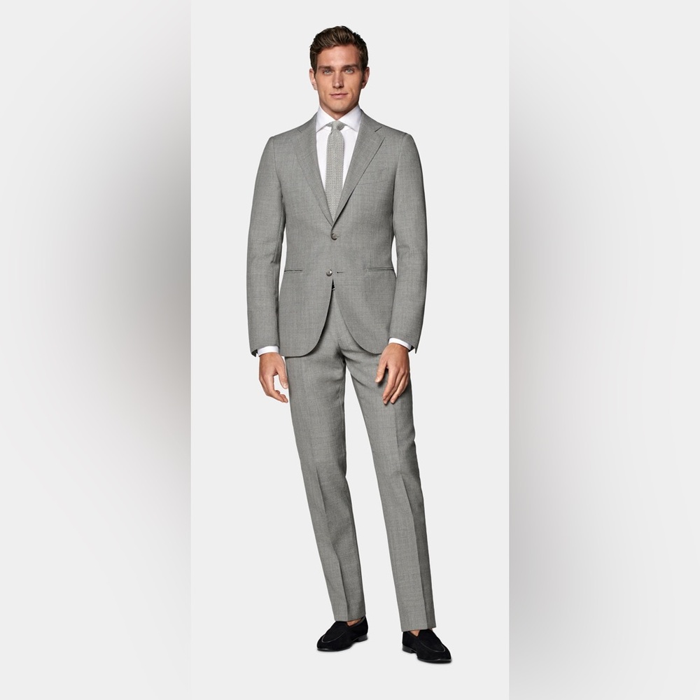 Light Grey Perennial Tailored Fit Lazio Suit 44R